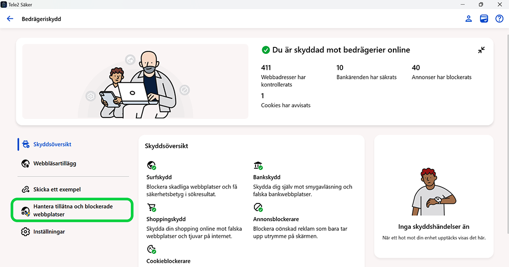 Tele2 Säker - Tillåtna och blockerade webbplatser 2