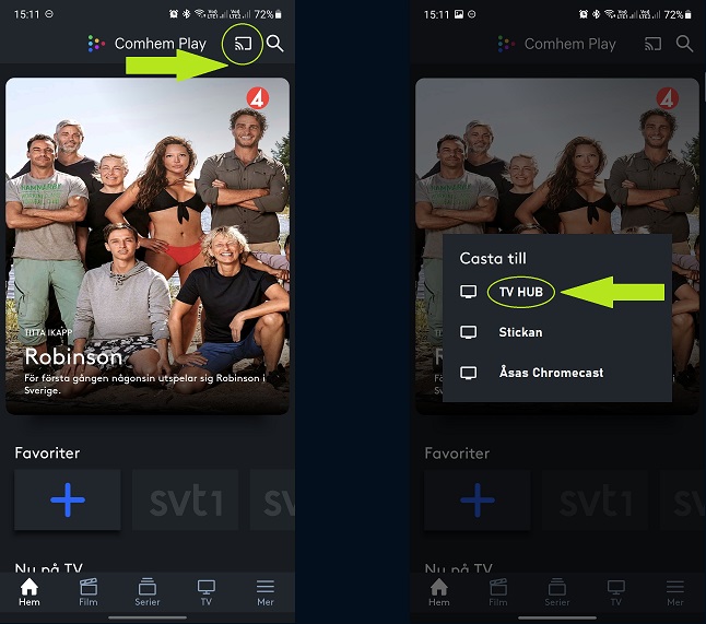 Streama Comhem Play i Chromecast - Tele2