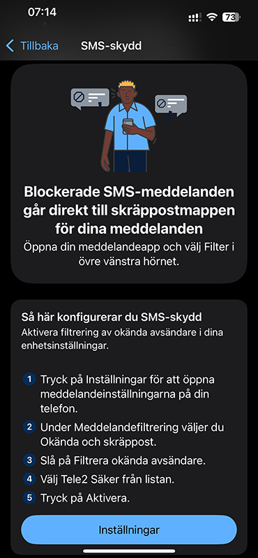 Tele2 Säker - SMS-Skydd iOS 3